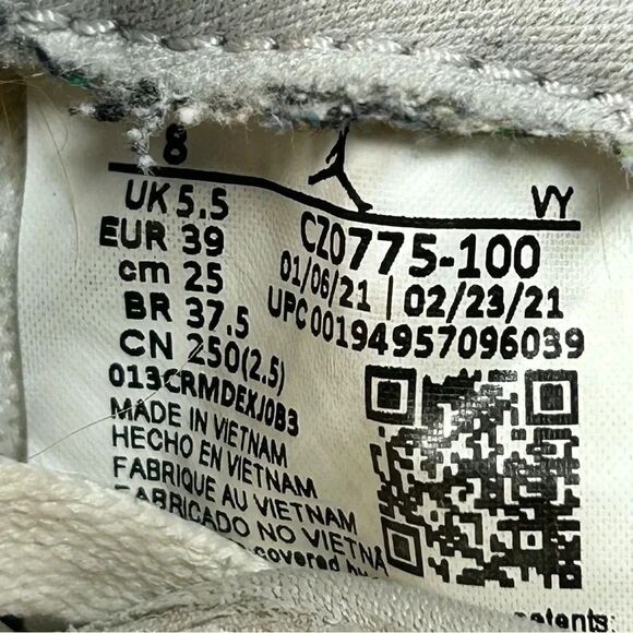 Nike Air Jordan 1 Retro Low Neutral Grey Sneaker Shoe cz0775-100 Womens Size 8 - Picture 9 of 10